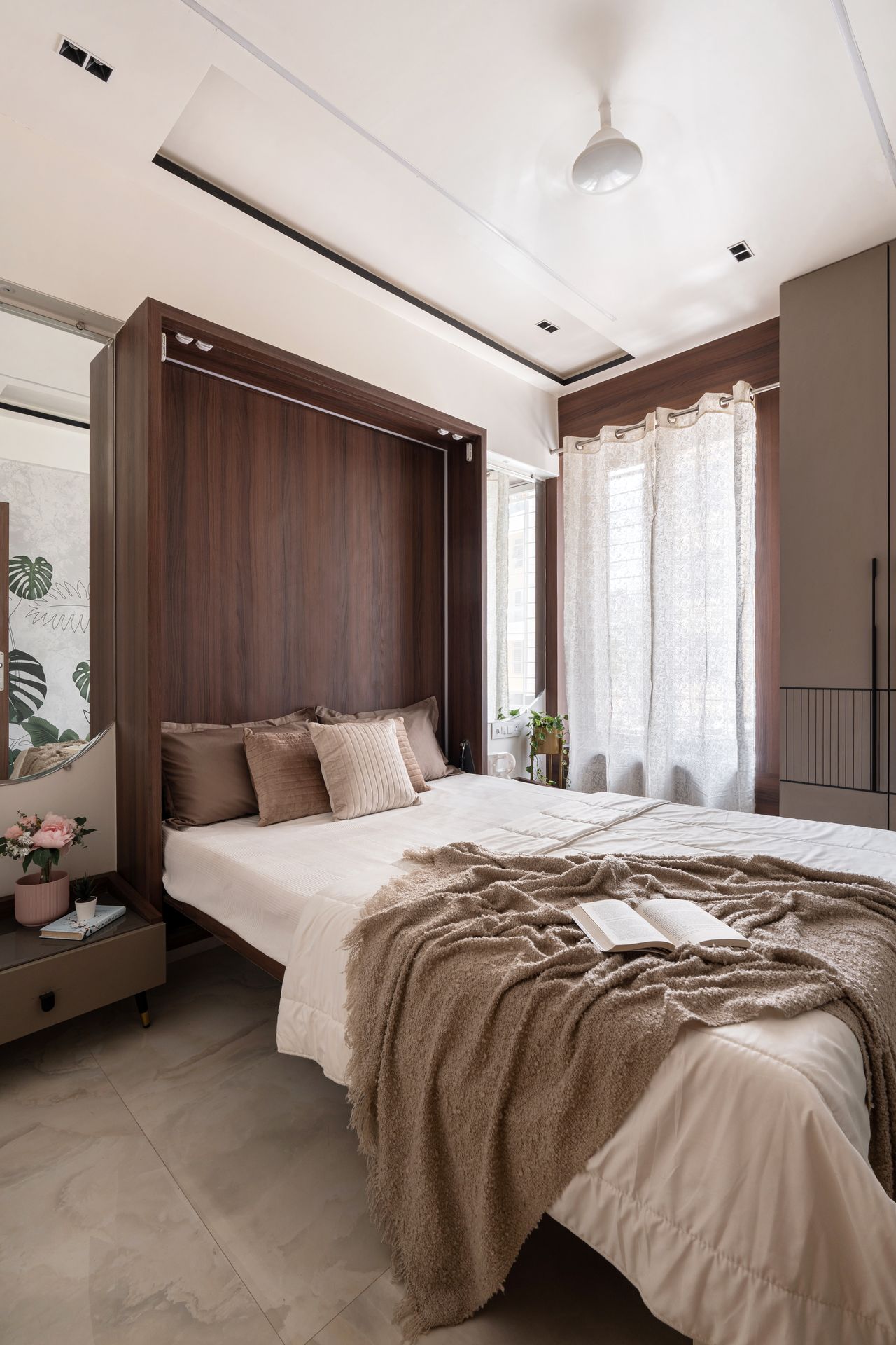 Master bedroom · panelled bed wall