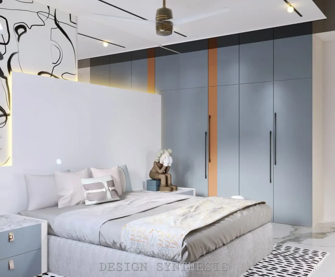 3D design · wardrobe with accent stripes