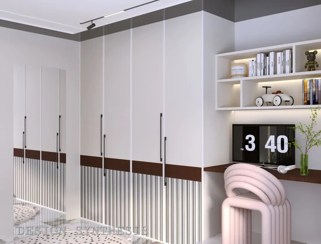 3D design · wardrobe and study corner